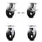Service Caster 8 Inch Rubber on Steel Caster Brakes/Swivel Locks and 2 Rigid SCC, 2PK SCC-35S820-RSB-SLB-BSL-2-R-2 - alternate 1